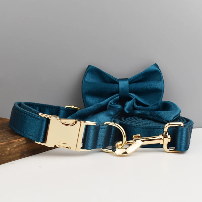 Luxury Personalized Dog Collar Leash Set